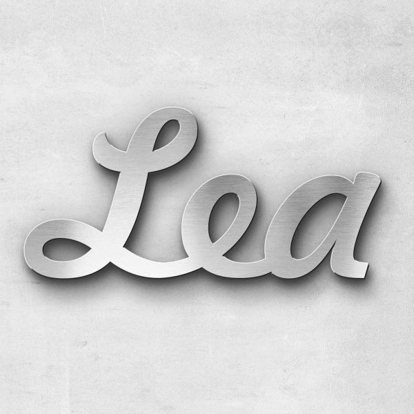 Schriftzug "Lea", Breite: 10 cm, Schriftart: Scriptus, Befestigung: Bolzen