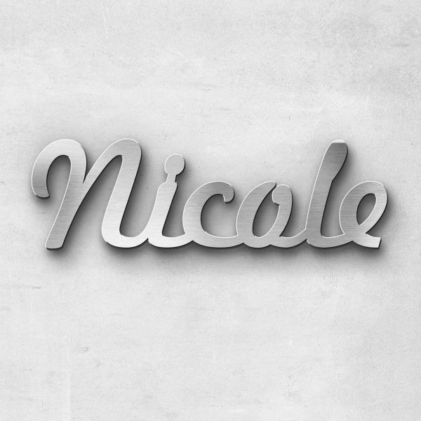 Schriftzug "Nicole", Breite: 9 cm, Schriftart: Scriptic, Befestigung: Selbstklebend