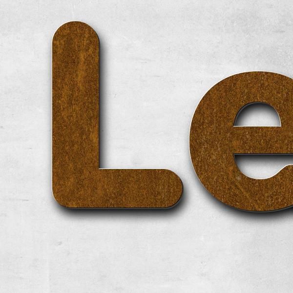 Schriftzug "Les Pins" in Schriftart "Classic", Cortenstahl voroxidiert - hochwertig & wetterbeständi