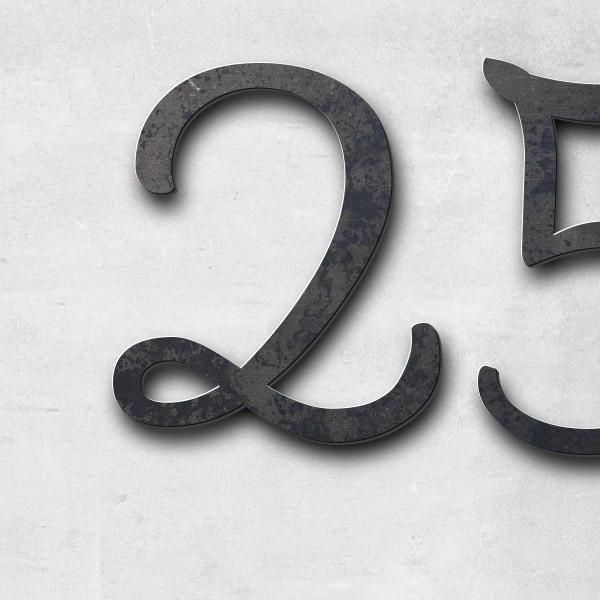 Schriftzug "25.1.1940" in Schriftart "Autumna", Cortenstahl unbehandelt - hochwertig & wetterbeständ