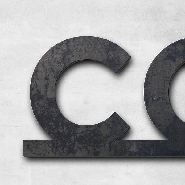 Lettering "Colombarium", corten steel untreated - high quality & weather resistant