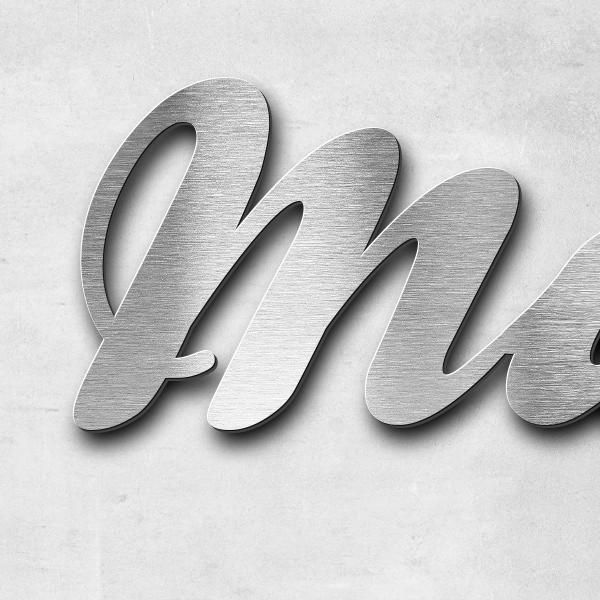 Schriftzug "Martschin" in Schriftart "Ballpark", Edelstahl V2A gebürstet - hochwertig & wetterbestän