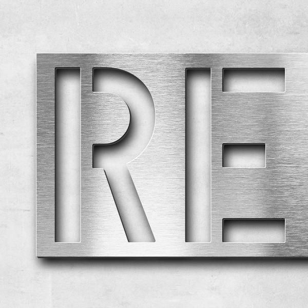 Lettering "REsidence privEe", stainless steel V2A brushed - high quality & weather resistant