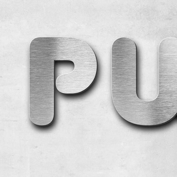 Schriftzug "PURPLE HAZE IS A TRIBUTE TO CREATIVITY, FREEDOM AND INDULGENCE", Edelstahl V2A gebürstet