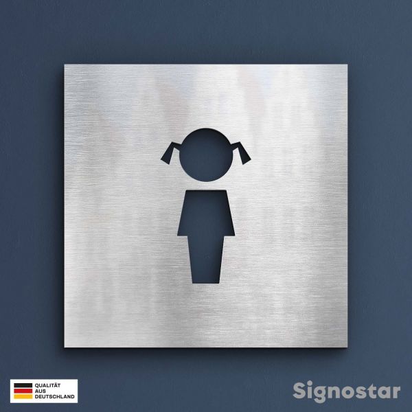 WC Schild Edelstahl - Mädchen