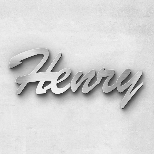 Schriftzug "Henry", Breite: 25 cm, Schriftart: Capital, Befestigung: Ohne