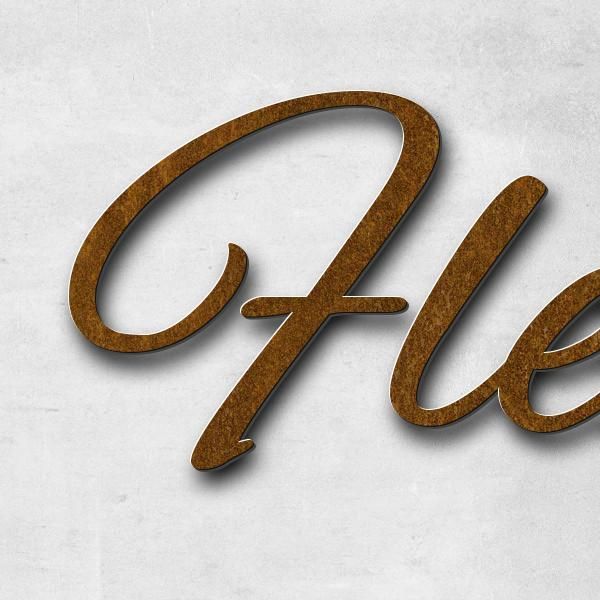 Lettering "Fleur de Sel", corten steel pre-oxidised - high quality & weather resistant