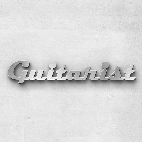 Schriftzug "Guitarist" Edelstahl gebürstet