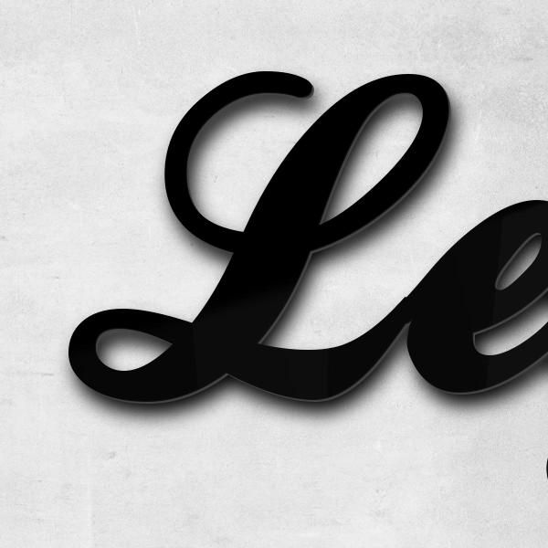 Lettering "Le jardin", acrylic plastic noir, shiny - high quality & weather resistant