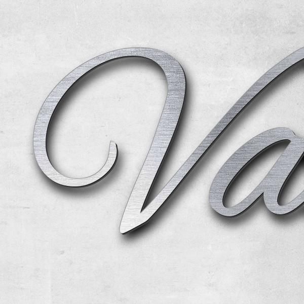 Lettering "Vacances", acrylic plastic in Aspect acier inoxydable brushed - high quality & weather resistant