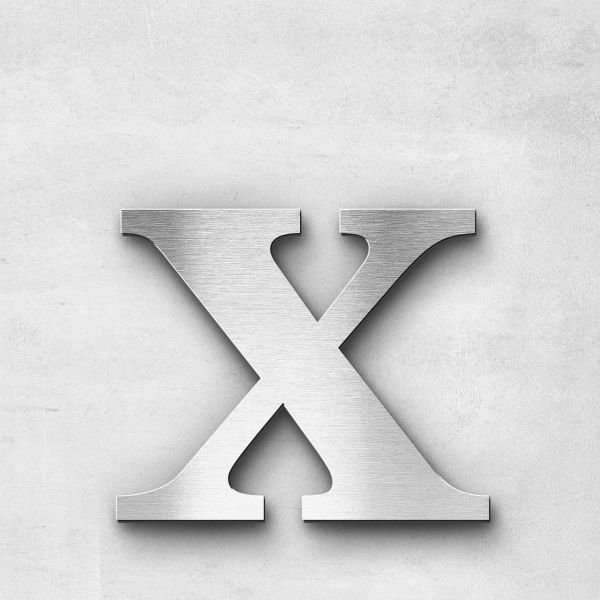 Edelstahlbuchstabe x klein - Serie Serif