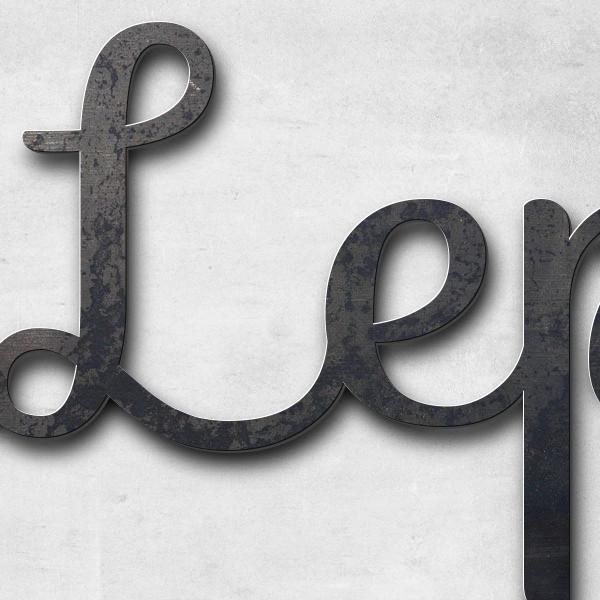 Lettering "Leperon Rocheux", corten steel untreated - high quality & weather resistant