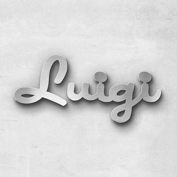 Schriftzug "Luigi", Breite: 8 cm, Schriftart: Scriptus, Befestigung: Selbstklebend