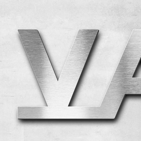 Schriftzug "Vanagon" in Schriftart "Baseline", Edelstahl V2A gebürstet - hochwertig & wetterbeständi