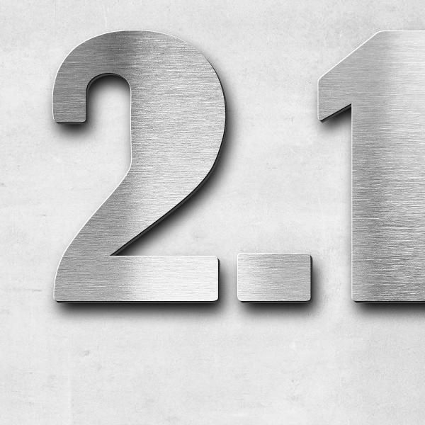 Schriftzug "2.11.1943" in Schriftart "Woofer", Edelstahl V2A gebürstet - hochwertig & wetterbeständi