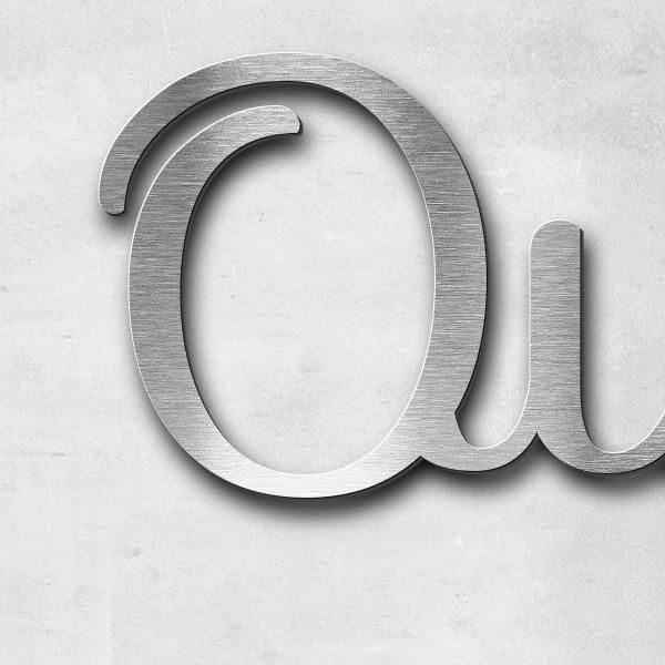 Lettering "Ouvert 7j/7", stainless steel V2A brushed - high quality & weather resistant