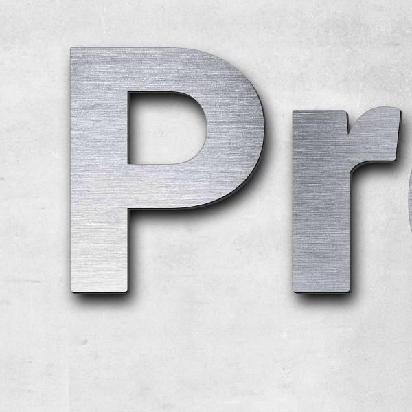 Schriftzug "Provinzial", Acryl-Kunststoff in Edelstahl-Optik gebürstet - hochwertig & wetterbeständi