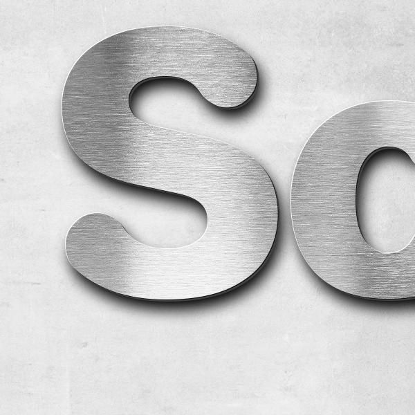 Schriftzug "Schlattmann" in Schriftart "Classic", Edelstahl V4A gebürstet - hochwertig & wetterbestä