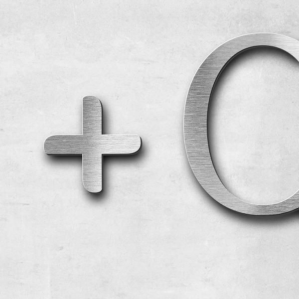 Schriftzug "+04.10.2022" in Schriftart "Autumna", Edelstahl V2A gebürstet - hochwertig & wetterbestä