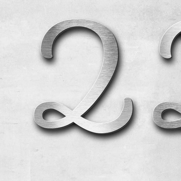 Schriftzug "22.02.34 22.06.25" in Schriftart "Autumna", Edelstahl V2A gebürstet - hochwertig & wett