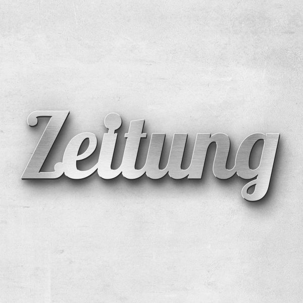 Schriftzug "Zeitung", Breite: 18 cm, Schriftart: Catdog, Befestigung: Selbstklebend