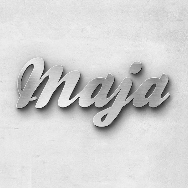 Schriftzug "Maja", Breite: 33 cm, Schriftart: Scriptus, Befestigung: Ohne