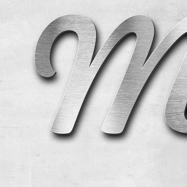 Schriftzug "Maria-Luise" in Schriftart "Scriptus", Edelstahl V2A gebürstet - hochwertig & wetterbest