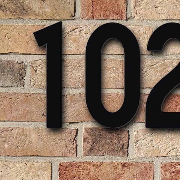 Lettering "102", stainless steel V2A powder-coated - high quality & weather resistant