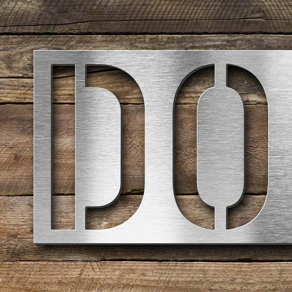 Lettering "Domaine du Chateau", stainless steel V2A brushed - high quality & weather resistant