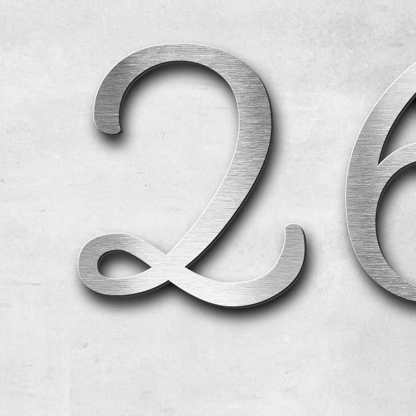 Schriftzug "26.04.2025" in Schriftart "Autumna", Edelstahl V2A gebürstet - hochwertig & wetterbestän