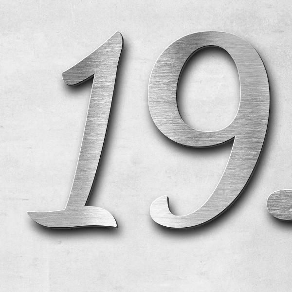 Schriftzug "1929-2024" in Schriftart "Filigrano", Edelstahl V2A gebürstet - hochwertig & wetterbestä