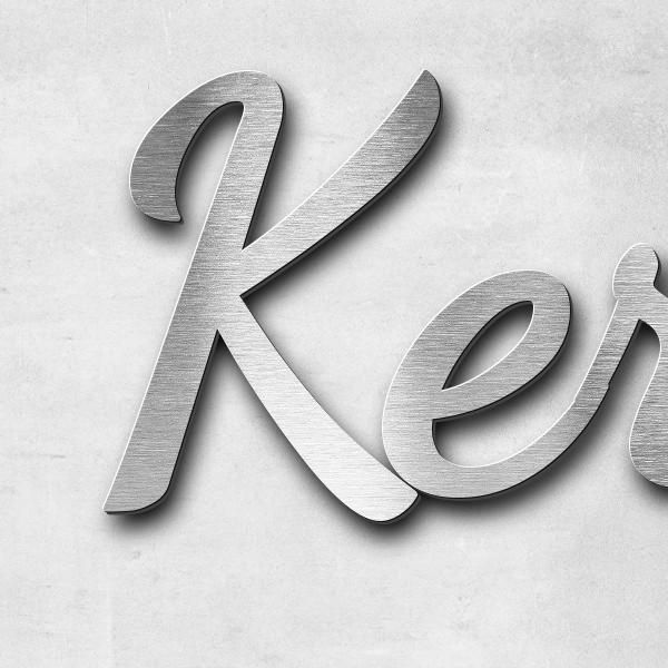 Lettering "Ker François", stainless steel V2A brushed - high quality & weather resistant