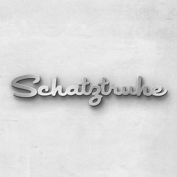 Schriftzug "Schatztruhe", Breite: 20 cm, Schriftart: Lilly, Befestigung: Selbstklebend