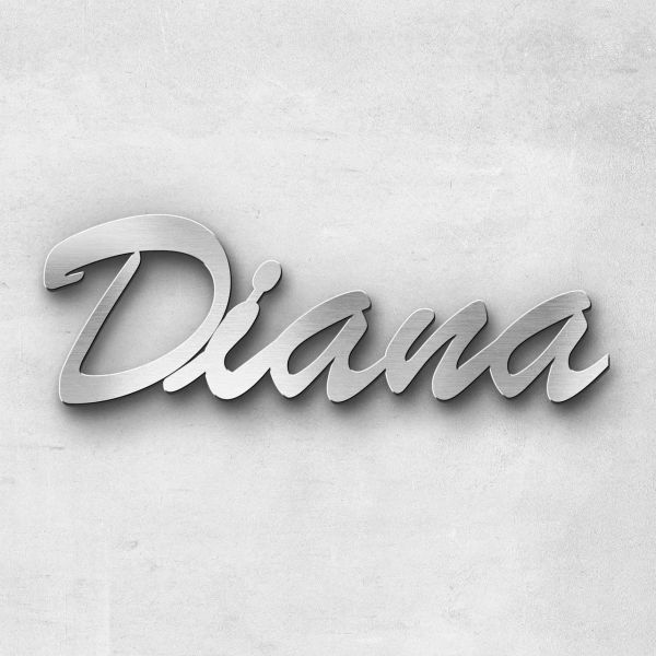 Schriftzug "Diana", Breite: 8 cm, Schriftart: Scriptic, Befestigung: Selbstklebend