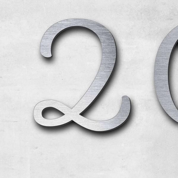 Schriftzug "20.03.1929" in Schriftart "Autumna", Acryl-Kunststoff in Edelstahl-Optik gebürstet - hoc