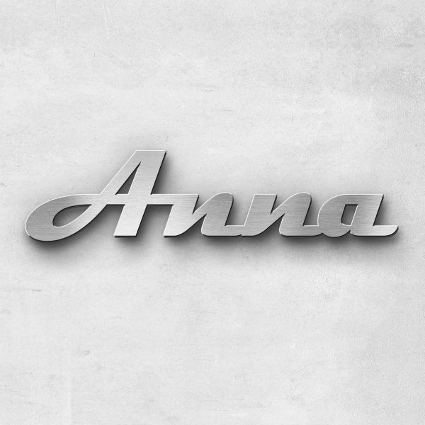 Schriftzug "Anna", Breite: 6 cm, Schriftart: Scriptic, Befestigung: Ohne