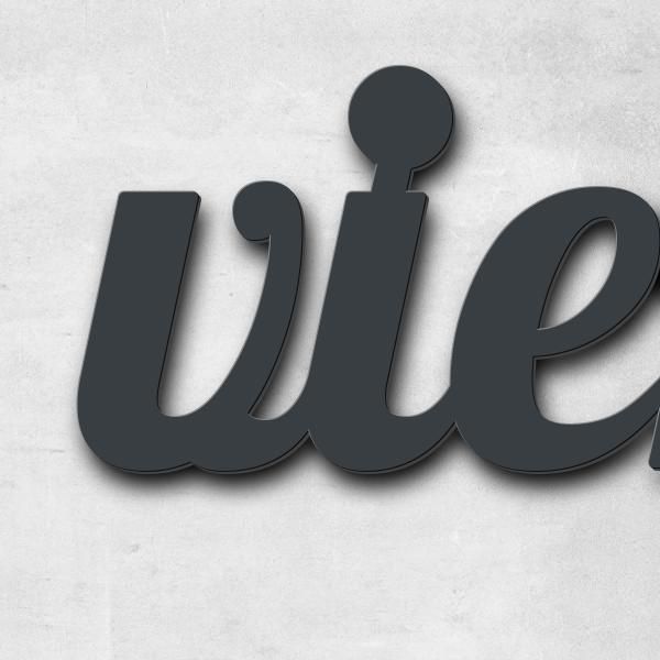 Schriftzug "vierzehn" in Schriftart "Catdog", Edelstahl V2A pulverbeschichtet - hochwertig & wetterb