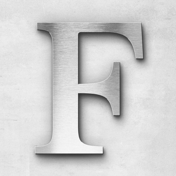 Edelstahlbuchstabe F groß - Serie Serif