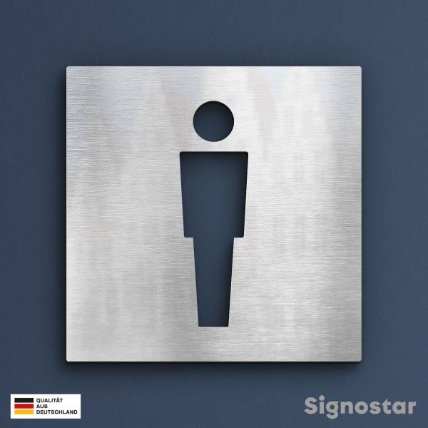 WC Schild Edelstahl - Herren