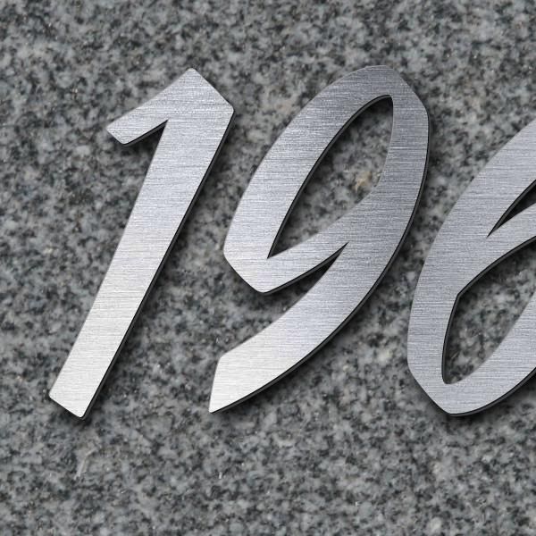 Schriftzug "1961 - 2024", Acryl-Kunststoff in Edelstahl-Optik gebürstet - hochwertig & wetterbeständ