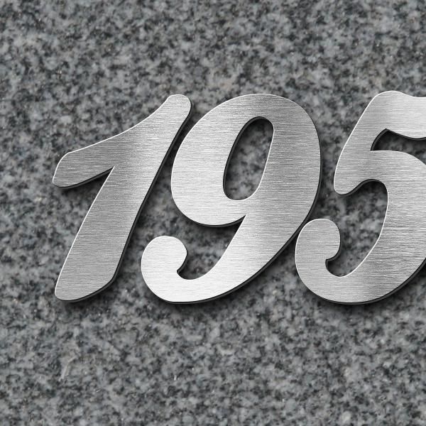 Schriftzug "1951-2024" in Schriftart "Ballpark", Edelstahl V2A gebürstet - hochwertig & wetterbestän