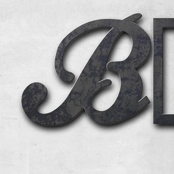 Lettering "Béthanie", corten steel untreated - high quality & weather resistant