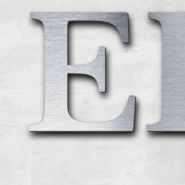 Lettering "ELECTRIQUE", acrylic plastic in Aspect acier inoxydable brushed - high quality & weather resistant