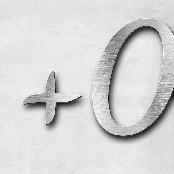 Schriftzug "+03.02.2025" in Schriftart "Filigrano", Edelstahl V2A gebürstet - hochwertig & wetterbes