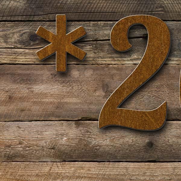 Schriftzug "*20.05.1966" in Schriftart "Catdog", Cortenstahl voroxidiert - hochwertig & wetterbestän