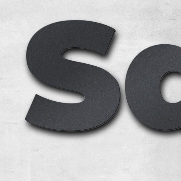Lettering "Salle Roger Vossier", stainless steel V4A powder-coated - high quality & weather resistant