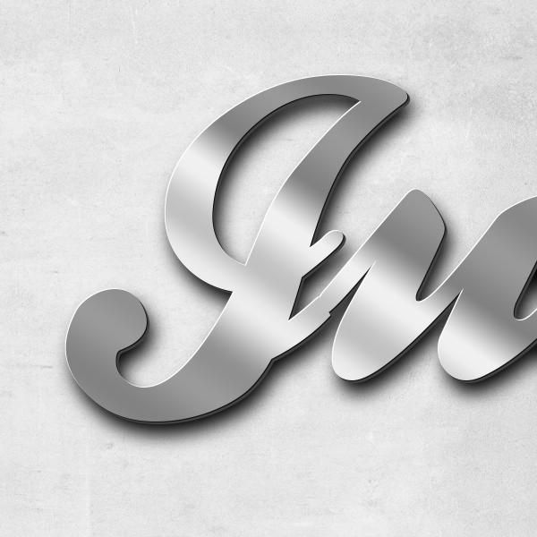 Schriftzug "Julchen" in Schriftart "Ballpark", Edelstahl V2A spiegelpoliert - hochwertig & wetterbes