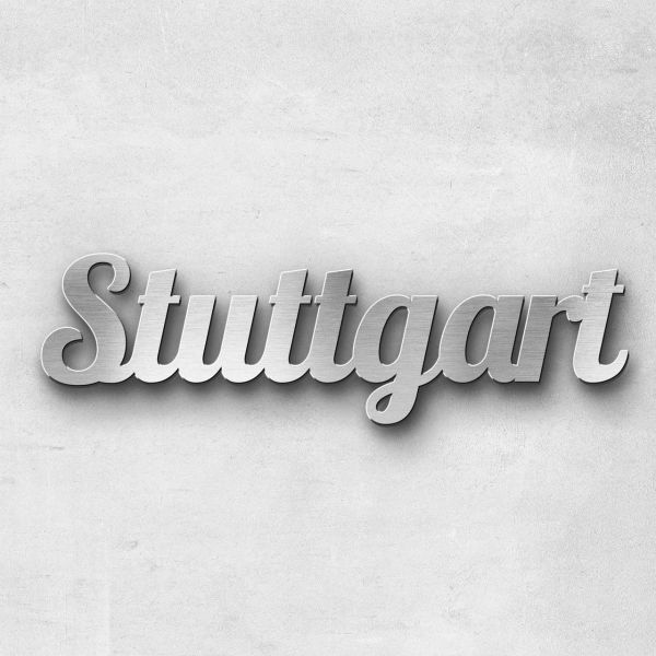 Schriftzug "Stuttgart" Edelstahl gebürstet