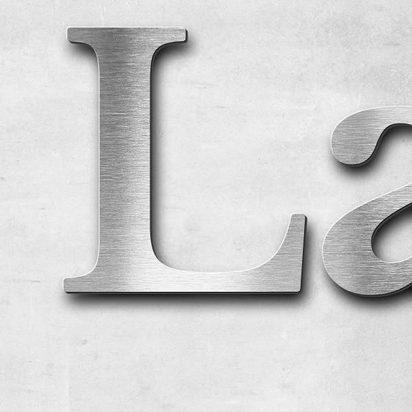 Schriftzug "Landgasthof" in Schriftart "Serif", Edelstahl V2A gebürstet - hochwertig & wetterbeständ