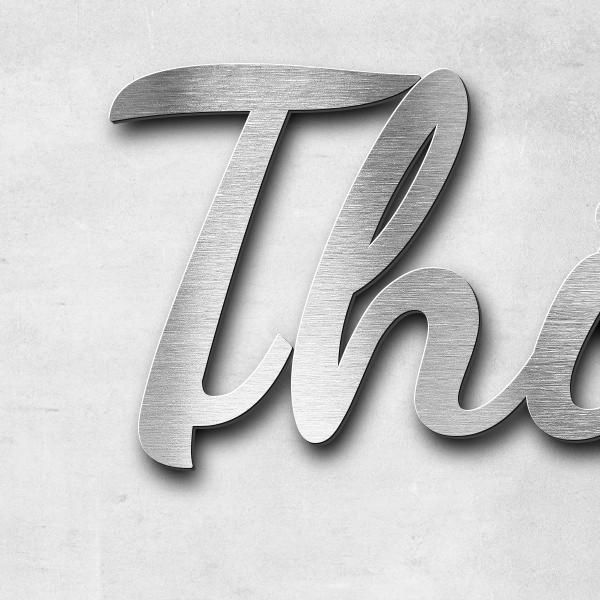 Schriftzug "Thien" in Schriftart "Filigrano", Edelstahl V2A gebürstet - hochwertig & wetterbeständig